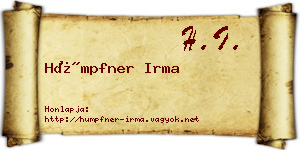 Hümpfner Irma névjegykártya